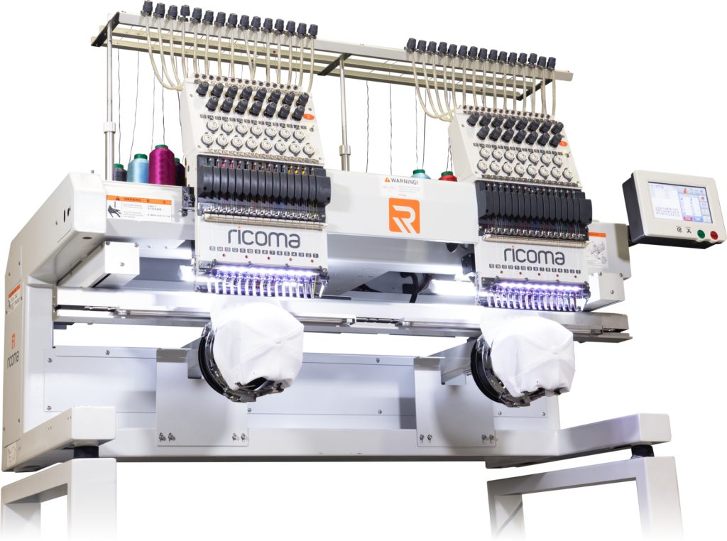 Ricoma is an industry leader in custom embroidery, quality engineering and design acumen make the MARQUEE 2002, MT-2002-10S, 20 Needle MT Series Multi
Head Embroidery Machine a top choice.
